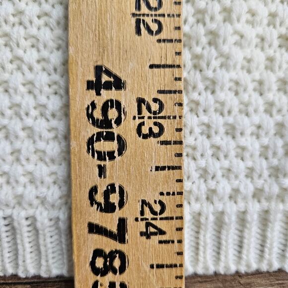 New Nasty Gal Cream Knit Sweater Pullover Medium Acrylic Drop Shoulder Boat Neck - Picture 12 of 15